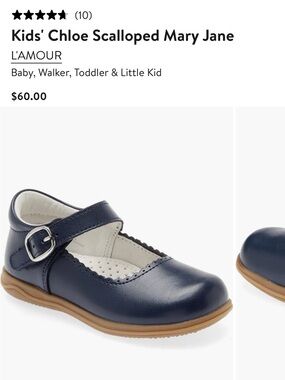 L'Amour Navy Blue Mary Jane Shoes for toddler girl 8